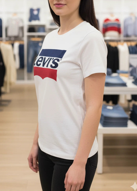 T-shirt Femme Levi’s® Blanc – Logo Tricolore Taille : S