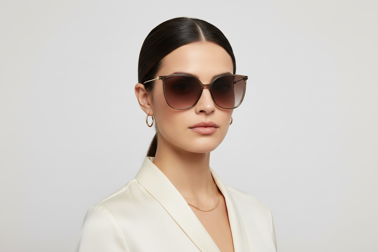 Lunettes de Soleil Tommy Hilfiger Femme TH2095S - Monture Acétate Beige Brun Dégradé - IMPOSE TON STYLL