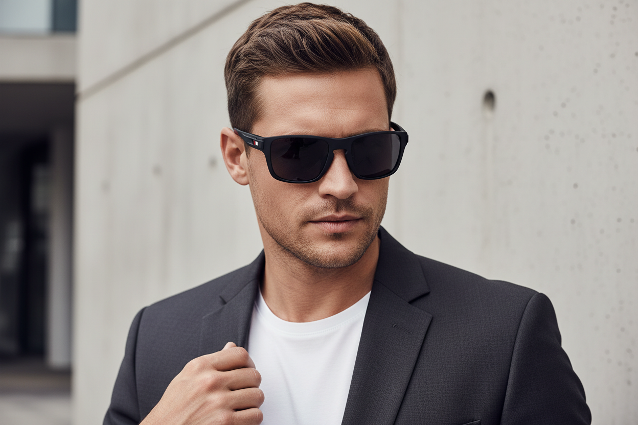 Lunettes de Soleil Tommy Hilfiger Homme TH1952S - Monture Acétate Noir Navy Tommy Hilfiger