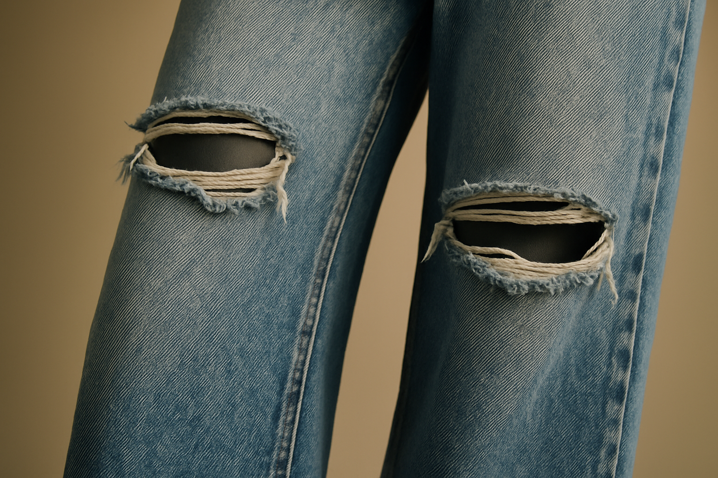 Photo détail des déchirures jean vintage