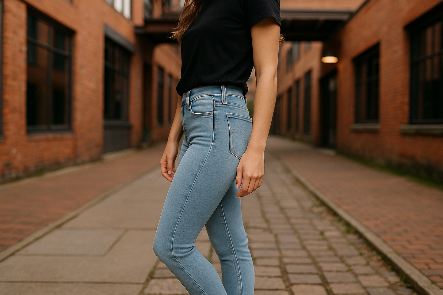 Photo lifestyle urbaine jean Calvin Klein porté