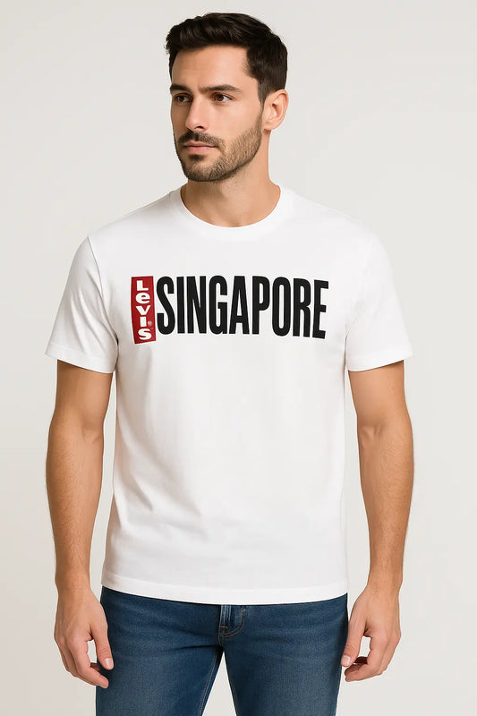 T-shirt homme Levi's Singapore édition limitée blanche taille S