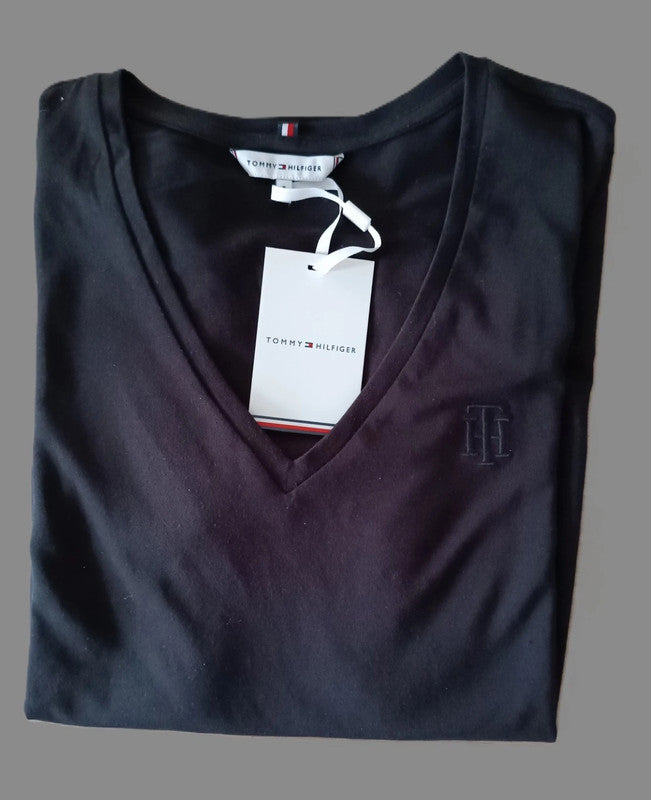 T-shirt Tommy Hilfiger Femme Noir – RELAYED MODAL VNK TOP taille S