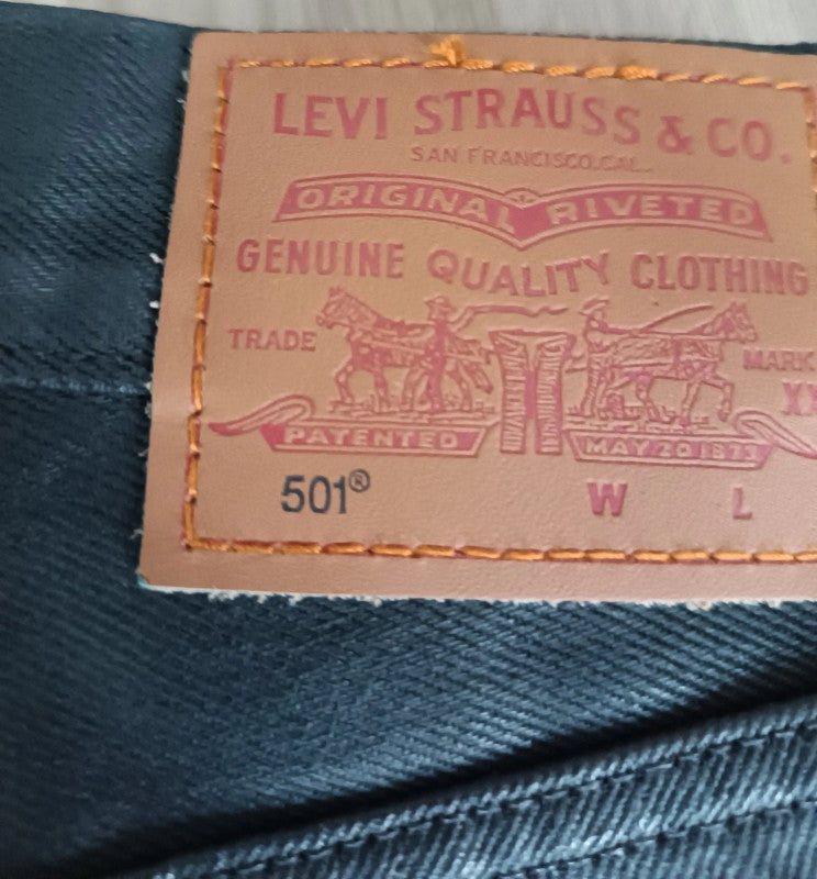 Levi’s femme 501 Wax Coated noir Taille : W27x32