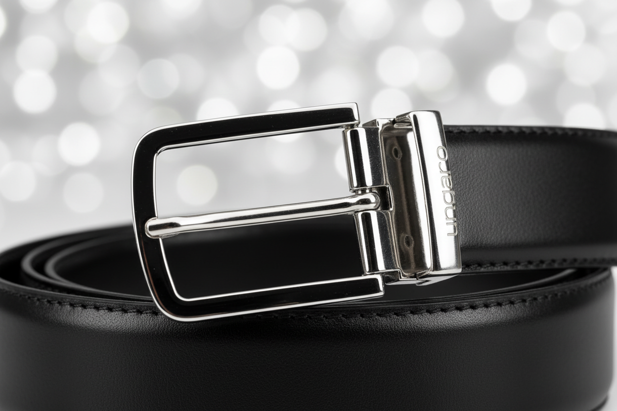 Ceinture Cuir Homme Ungaro Made in Italy - Noir Classique - IMPOSE TON STYLL