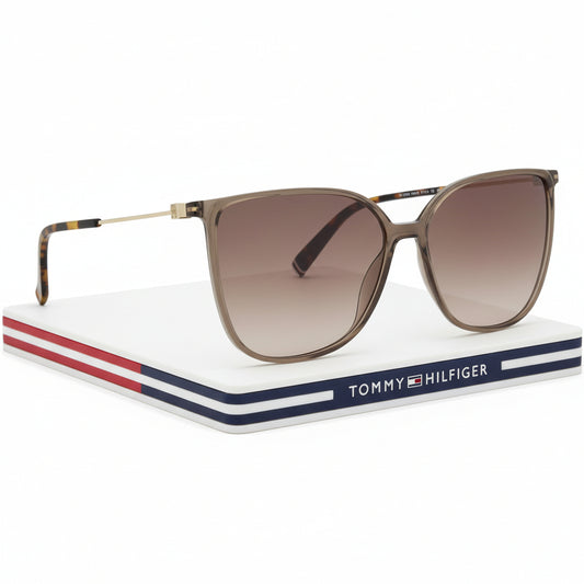 Lunettes de Soleil Tommy Hilfiger Femme TH2095S - Monture Acétate Beige Brun Dégradé - IMPOSE TON STYLL