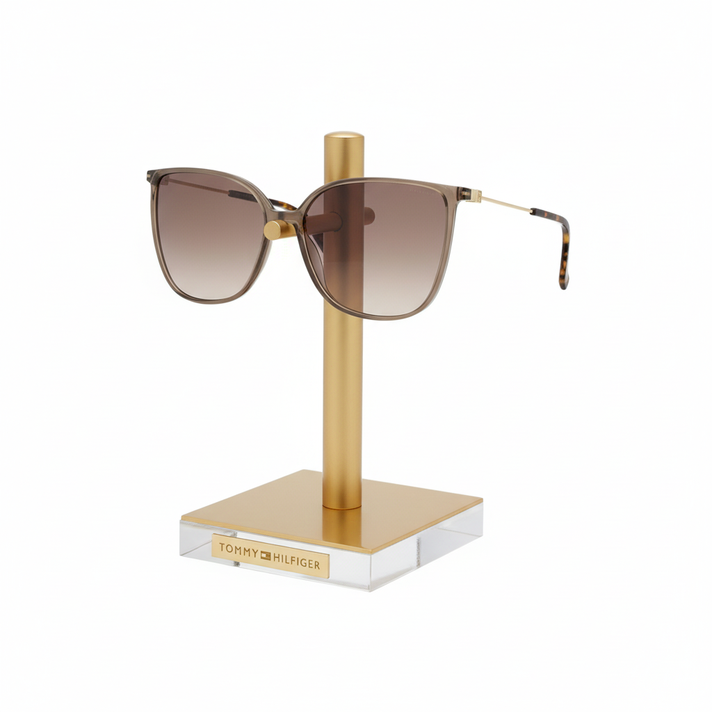 Lunettes de Soleil Tommy Hilfiger Femme TH2095S - Monture Acétate Beige Brun Dégradé - IMPOSE TON STYLL