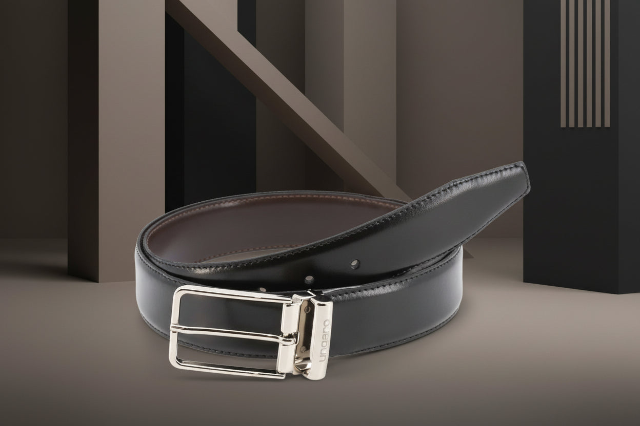 Ceinture Ungaro Homme Cuir Italien Noir - Élégance Intemporelle Made in Italy - IMPOSE TON STYLL