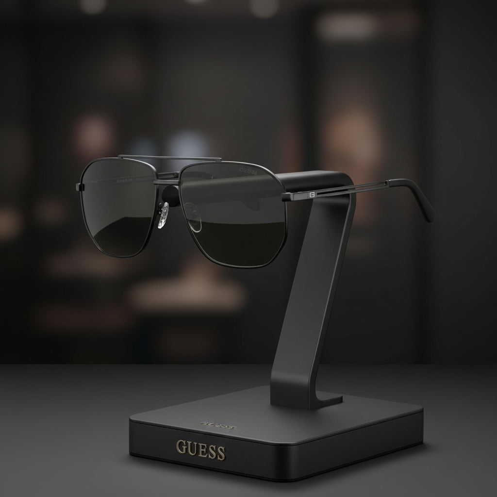 Lunettes de Soleil Guess GF5092 02N - Monture Métal Noir Homme - IMPOSE TON STYLL