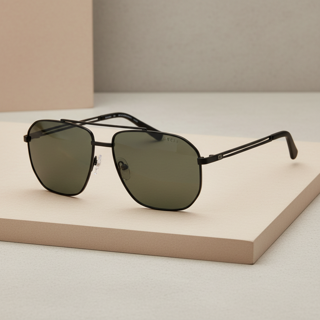 Lunettes de Soleil Guess GF5092 02N - Monture Métal Noir Homme - IMPOSE TON STYLL