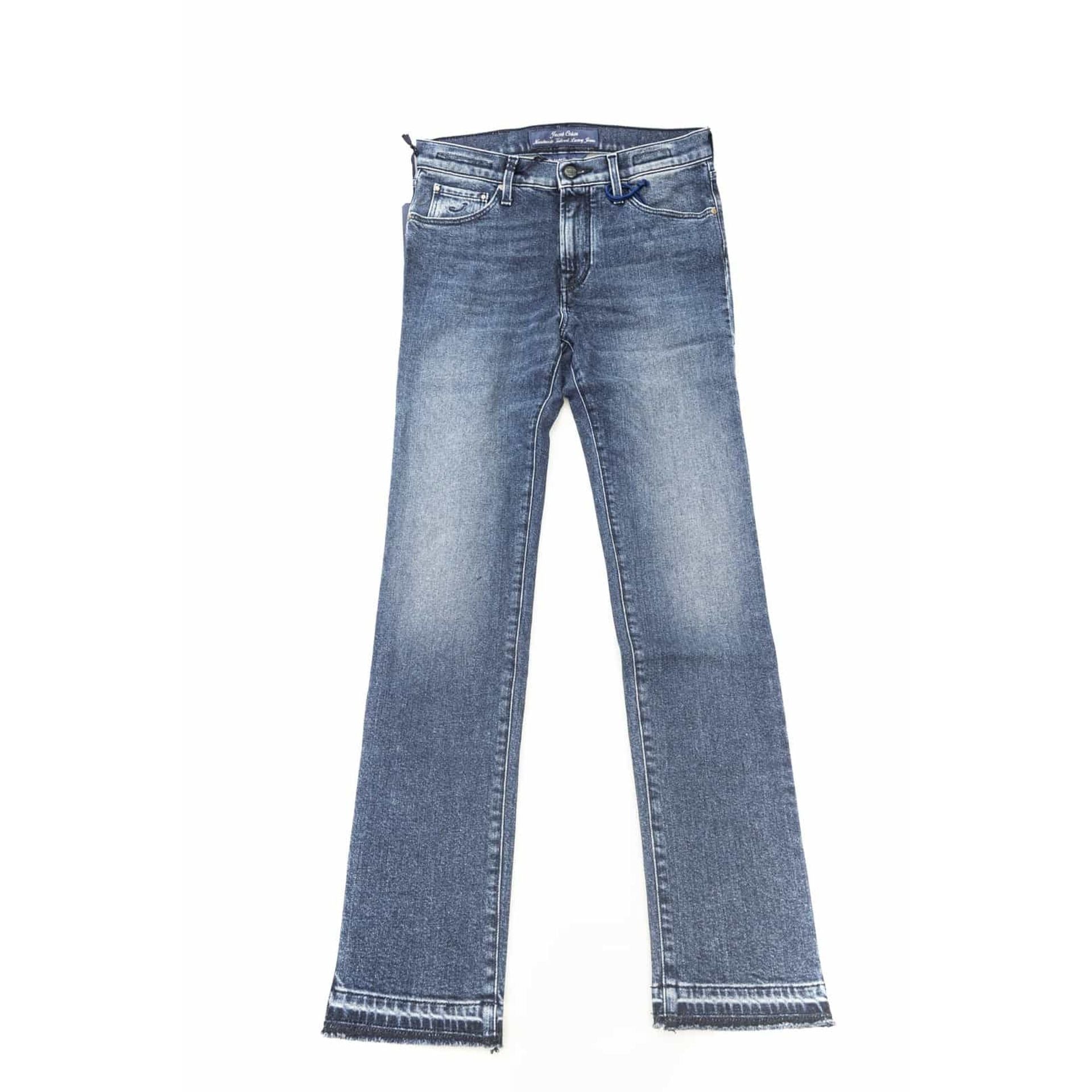 Jean Femme Jacob Cohen Kimberly Bootcut Bleu Ourlet Effiloché Made in Italy - IMPOSE TON STYLL