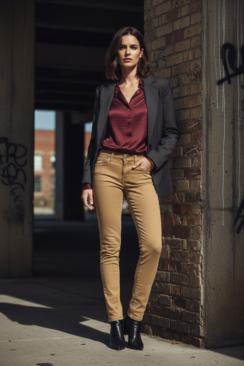 Jean Femme Jacob Cohen Jocelyn Slim Biscotto Beige - Made in Italy - IMPOSE TON STYLL