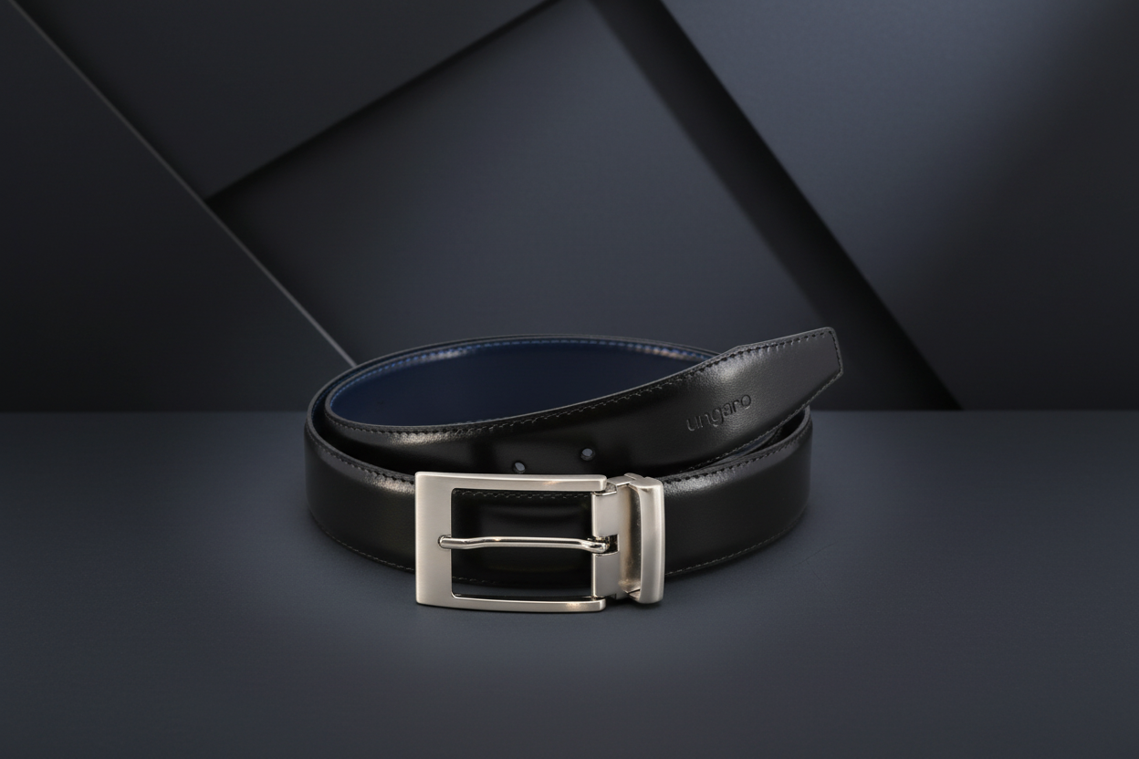 Ceinture Ungaro Homme Cuir Italien Noir - Élégance Intemporelle Made in Italy - IMPOSE TON STYLL