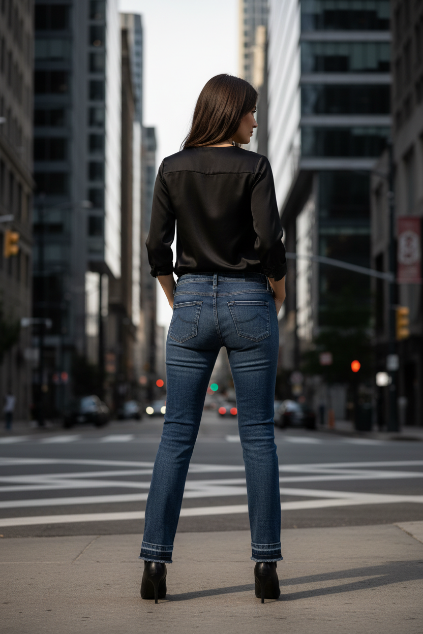 Jean Femme Jacob Cohen Kimberly Bootcut Bleu Ourlet Effiloché Made in Italy - IMPOSE TON STYLL