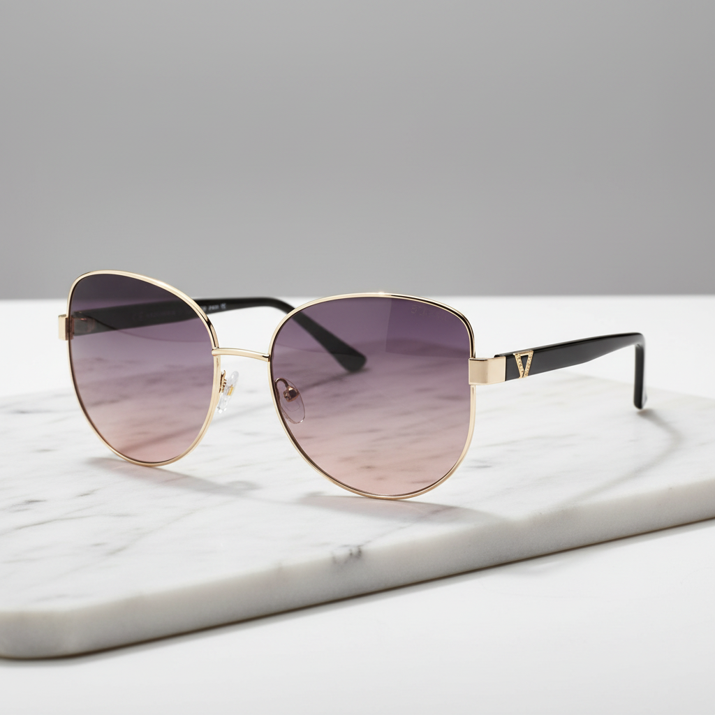 Lunettes de Soleil Guess GF6172 32B - Monture Métal Doré Noir Femme - IMPOSE TON STYLL