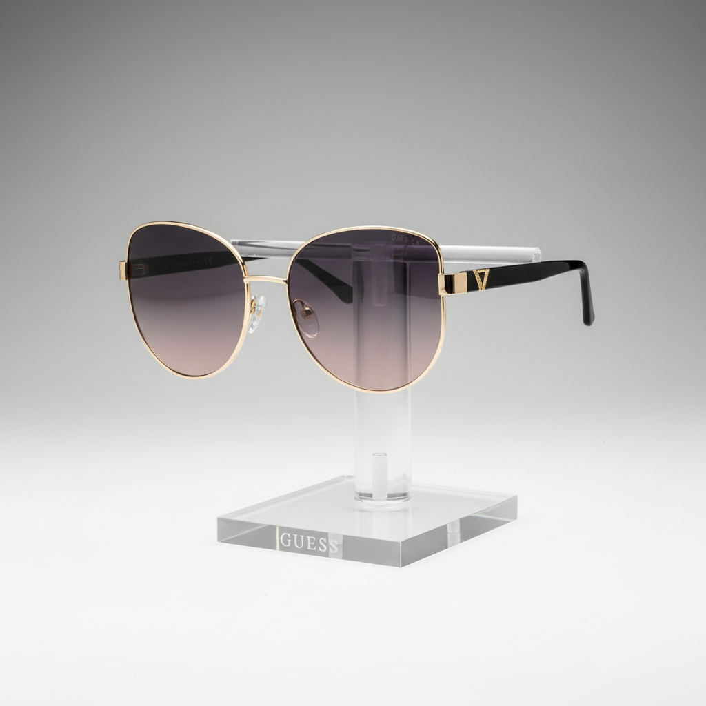 Lunettes de Soleil Guess GF6172 32B - Monture Métal Doré Noir Femme - IMPOSE TON STYLL