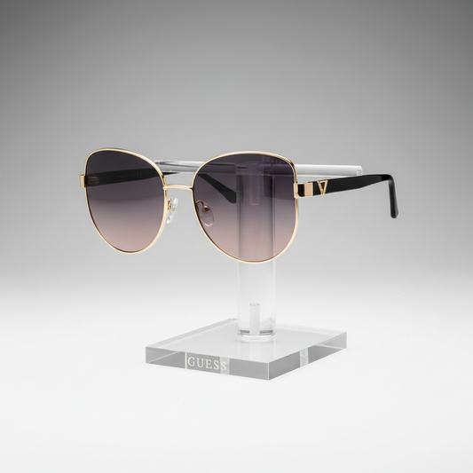 Lunettes de Soleil Guess GF6172 32B - Monture Métal Doré Noir Femme - IMPOSE TON STYLL