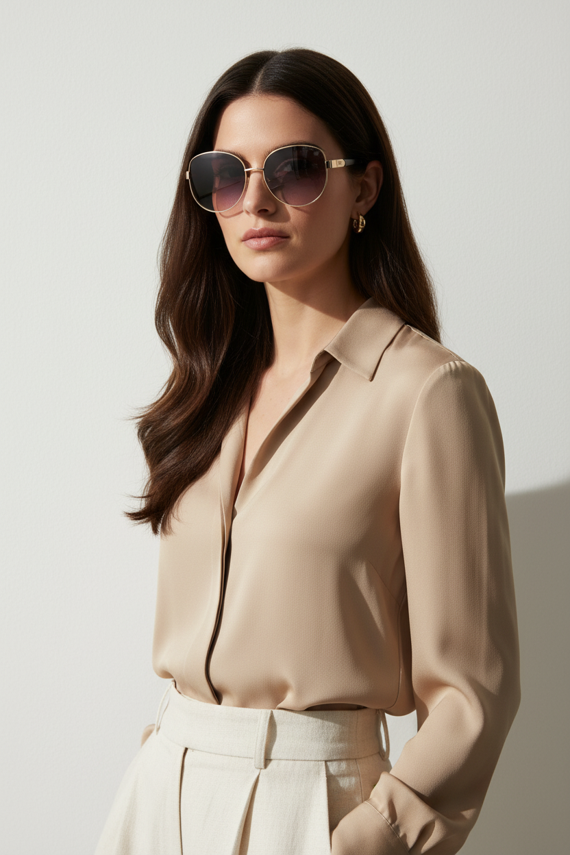 Lunettes de Soleil Guess GF6172 32B - Monture Métal Doré Noir Femme - IMPOSE TON STYLL