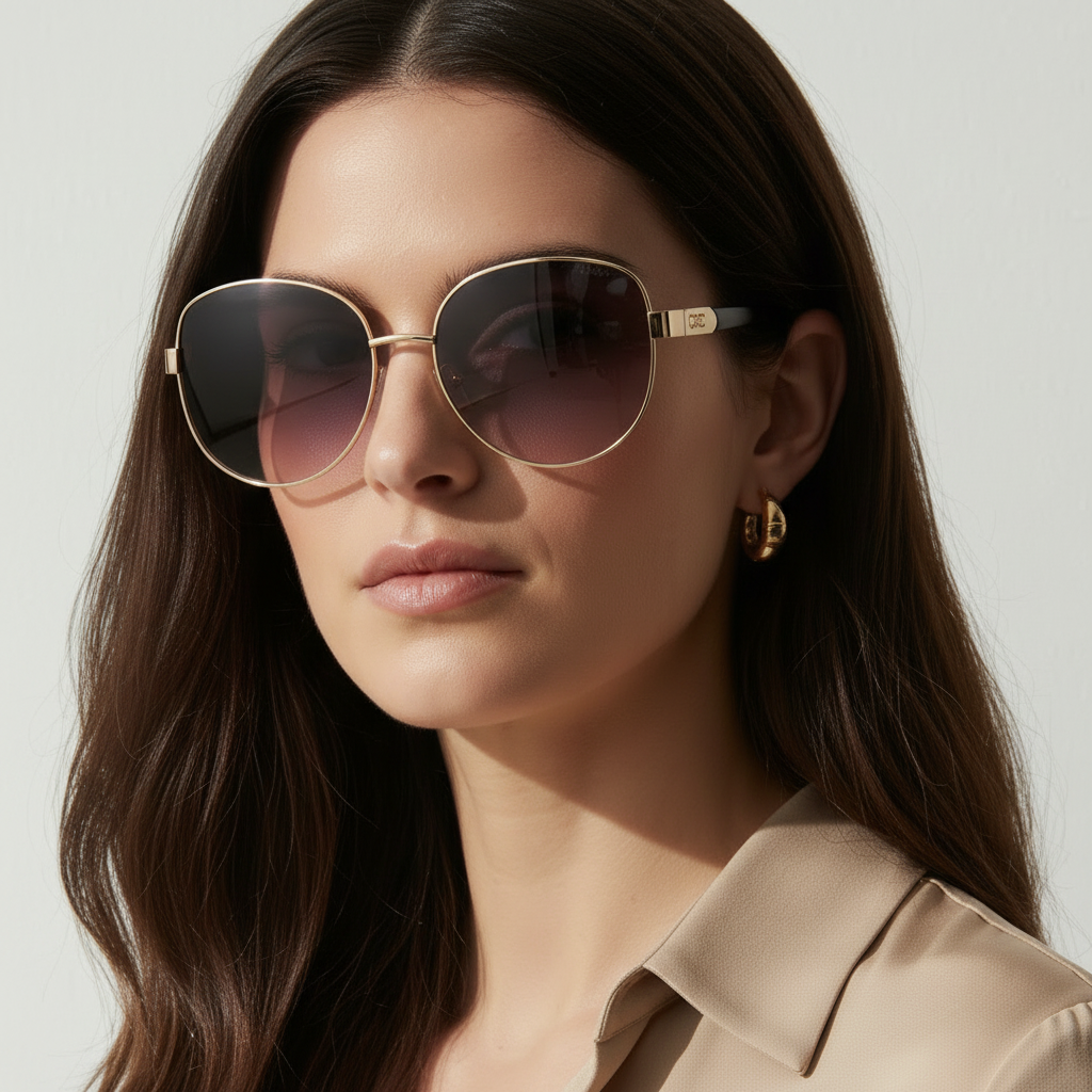 Lunettes de Soleil Guess GF6172 32B - Monture Métal Doré Noir Femme - IMPOSE TON STYLL