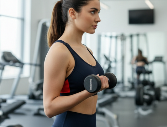 Brassière Tommy Hilfiger High Intensity – Couleur Desert Sky, Logo Central Bleu Marine taille M