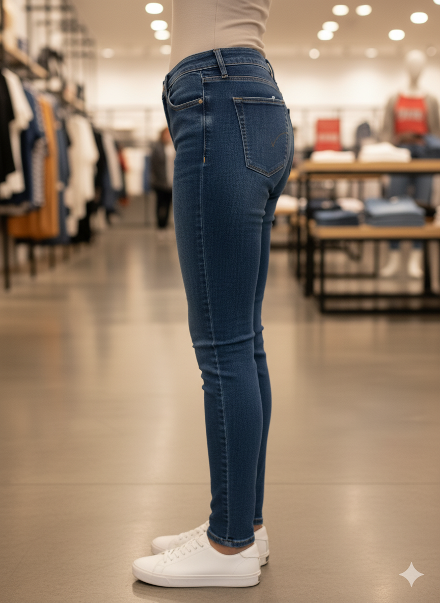 Jean Calvin Klein Femme Skinny Ankle Mid Rise Bleu Foncé W27 L32