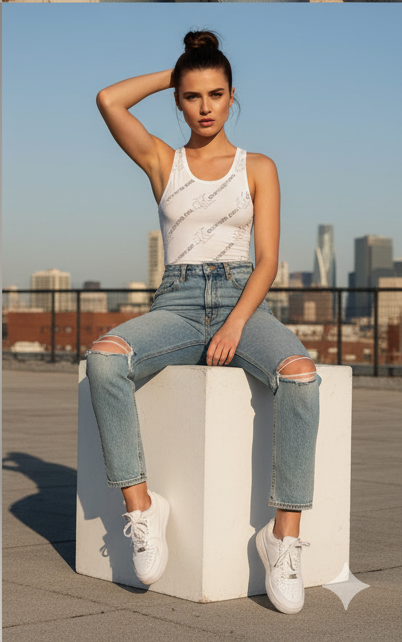 Body Calvin Klein Jeans Femme - Logo AOP - Confort et Style Urbain taille S