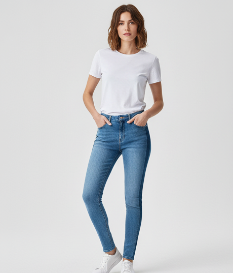 CALVIN KLEIN - Jean Skinny Taille Haute "HR" - Denim Premium taille W28