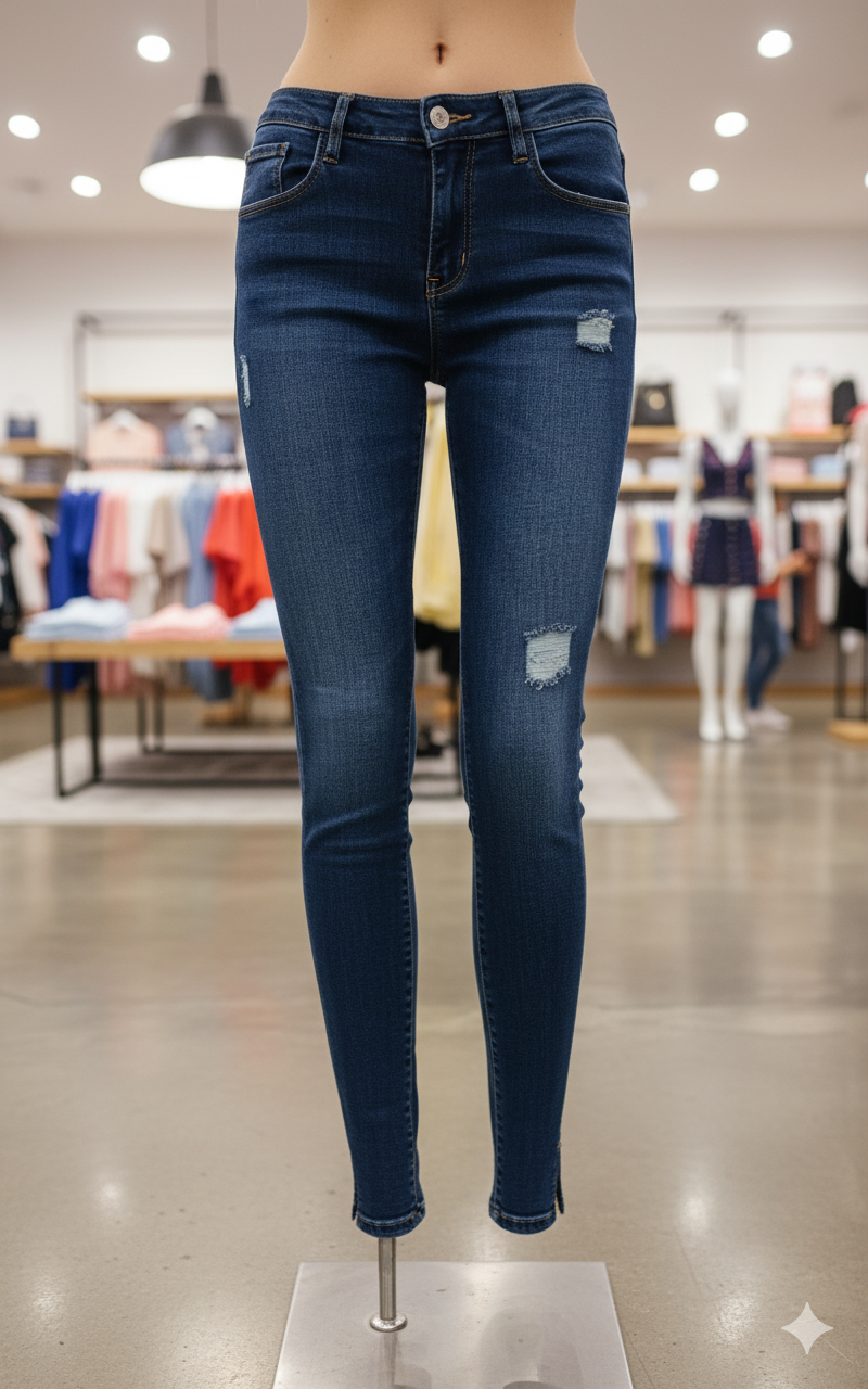 Jean Calvin Klein Femme Skinny Ankle Mid Rise Bleu Foncé W27 L32