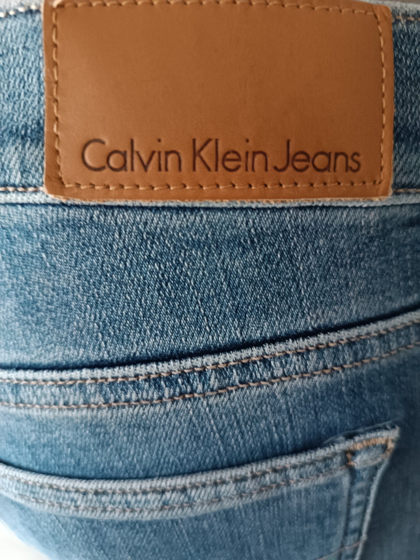 Jean Déchiré Bleu skinny Calvin Klein femme - Coupe Slim taille W31xL30