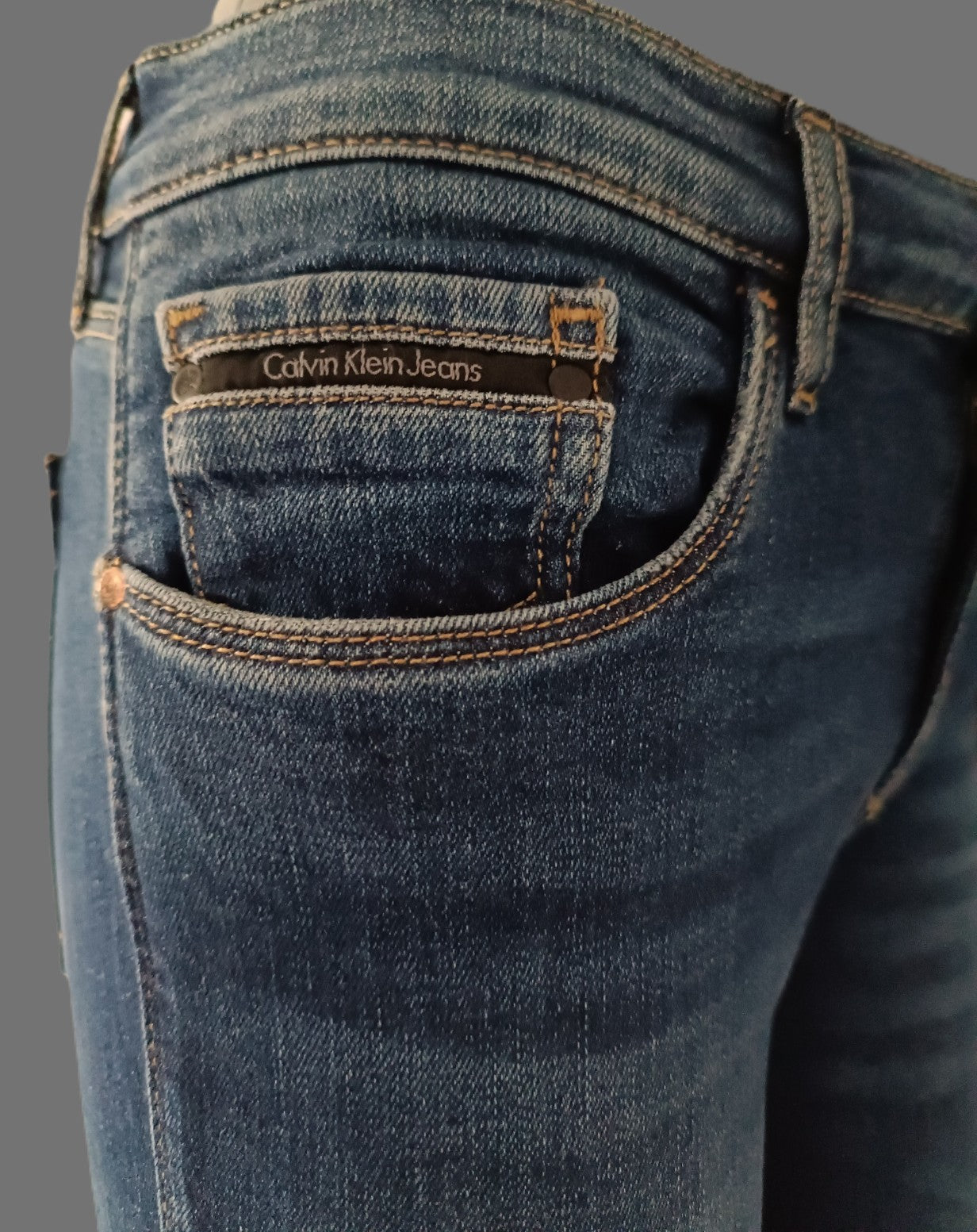 Jean Calvin Klein Femme Skinny Ankle Mid Rise Bleu Foncé W27 L32