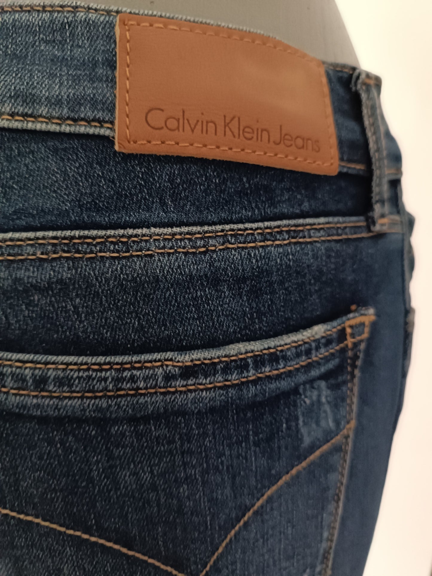 Jean Calvin Klein Femme Skinny Ankle Mid Rise Bleu Foncé W27 L32