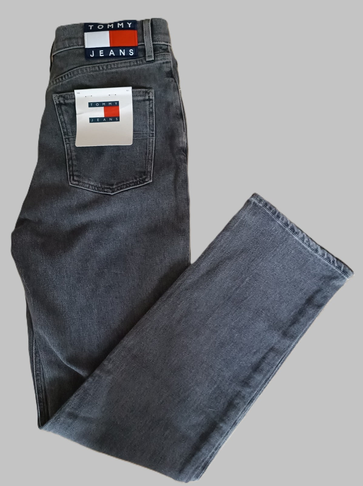 Jean Tommy Jeans Izzie High Slim Straight Gris Délavé Taille Haute Femme taille W27 Tommy Jeans