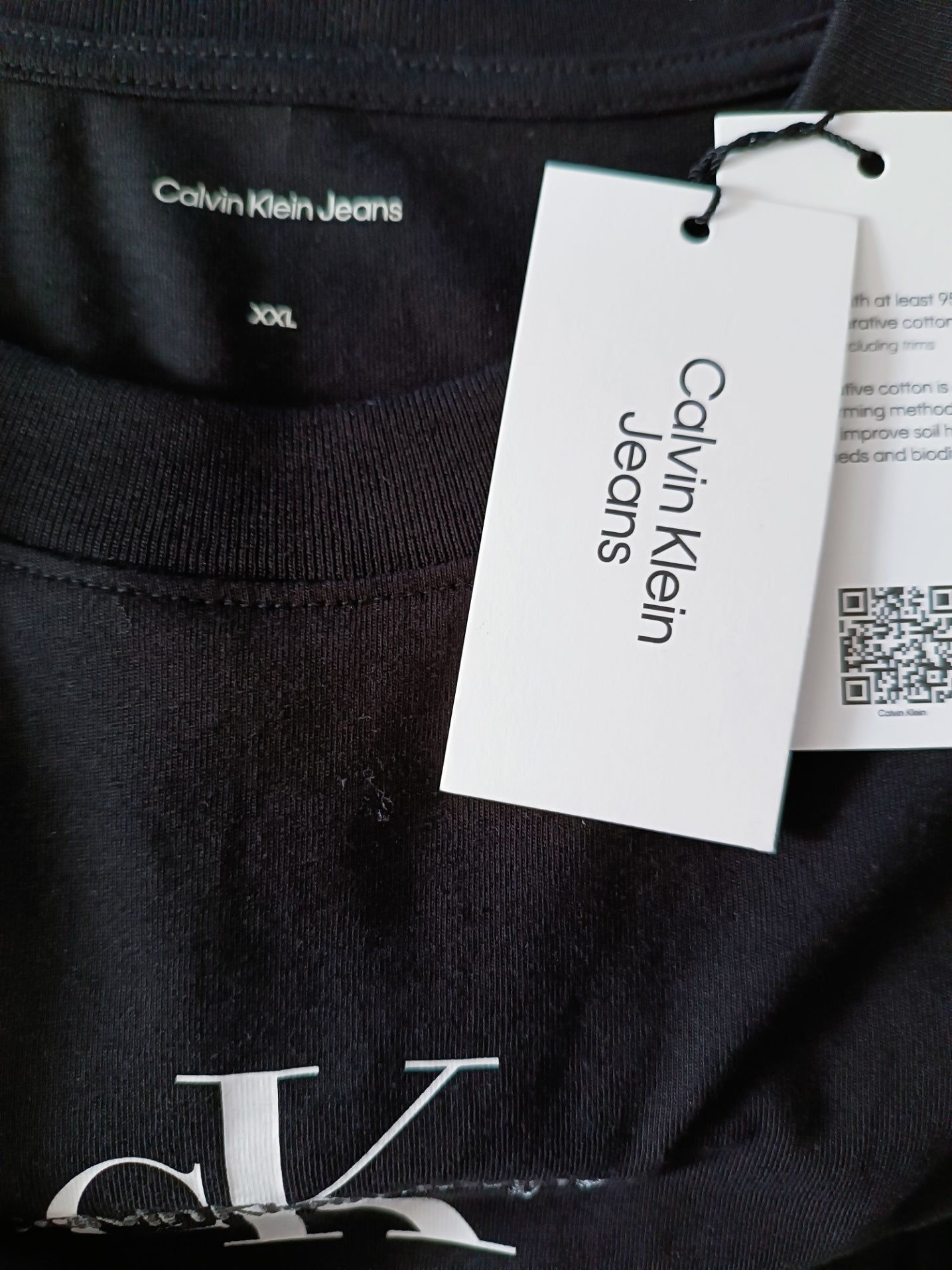T-Shirt Calvin Klein Jeans – Logo CK Monogram Noir taille XXL