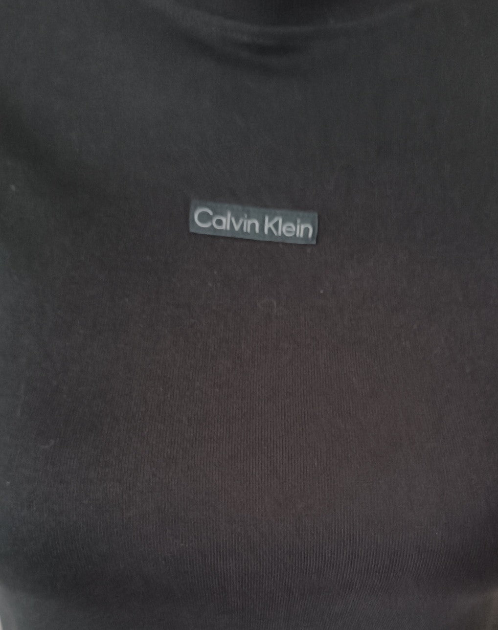Calvin Klein Jeans — Crop T-Shirt Noir Logo taille XXS Calvin Klein Jeans