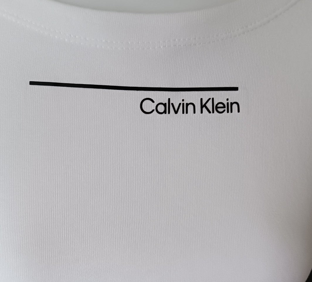 Calvin Klein Swimwear — Box Fit Crop Top Blanc taille S