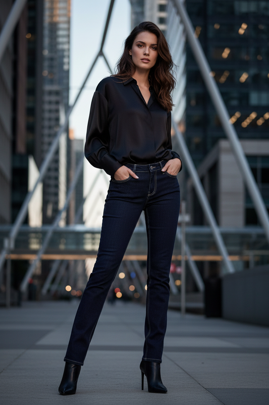 Jean Ungaro Fever Femme Bleu - Denim Premium Italien Coupe Moderne