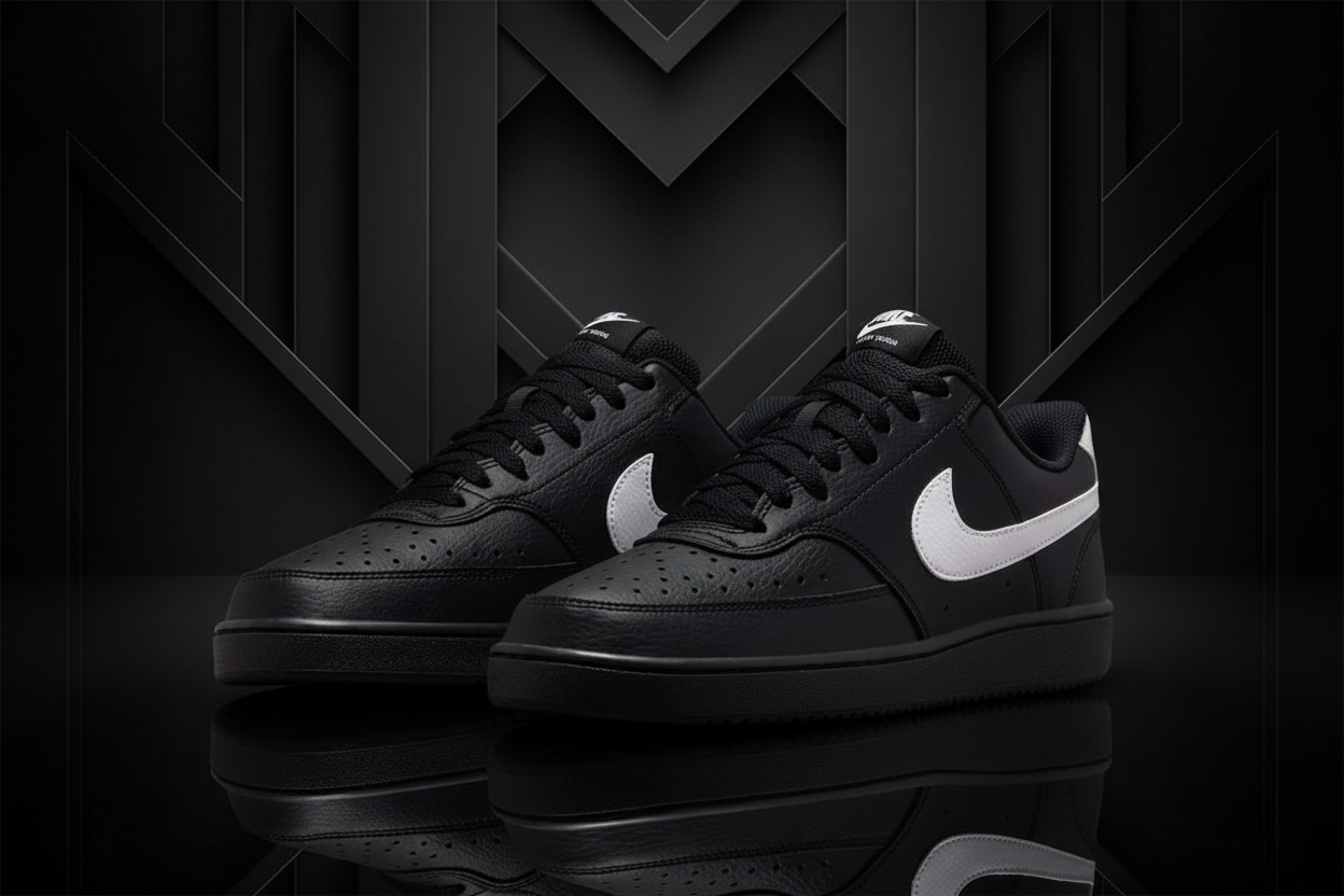 Nike Sneakers Homme Noir - Baskets Mode Premium Cuir et Synthétique