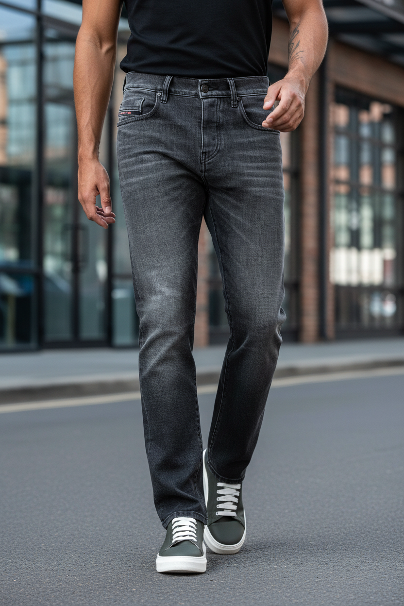 Jean Diesel D-VIKER Homme Noir - Denim Premium Coupe Droite - IMPOSE TON STYLL