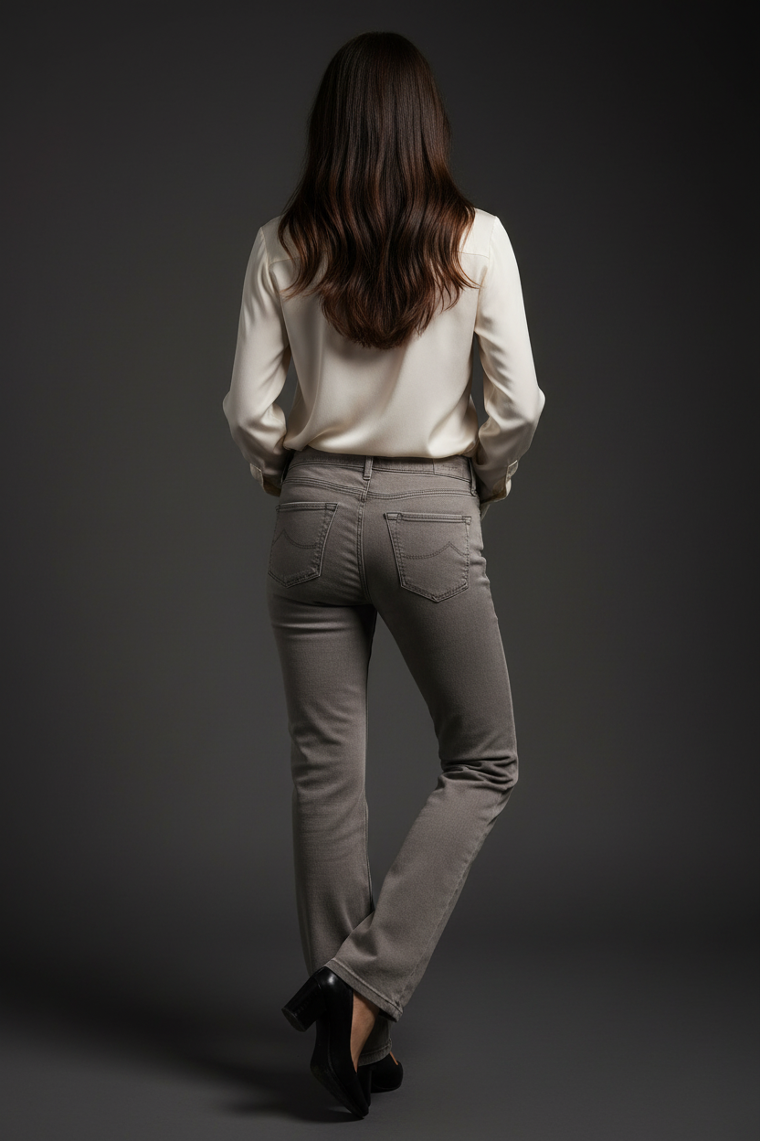 Jean Femme Jacob Cohen Jocelyn Straight Gris Anthracite - Made in Italy - IMPOSE TON STYLL