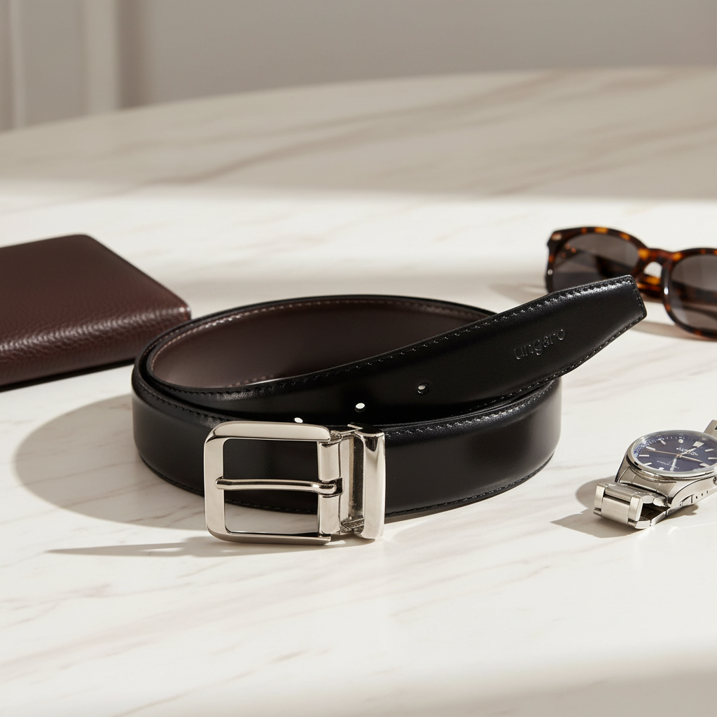 Ceinture Cuir Homme Ungaro Made in Italy - Marron Foncé - IMPOSE TON STYLL