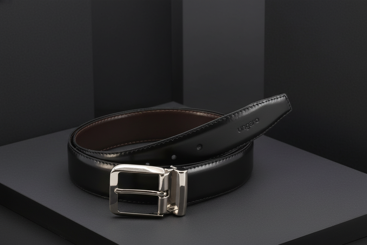 Ceinture Cuir Homme Ungaro Made in Italy - Marron Foncé - IMPOSE TON STYLL