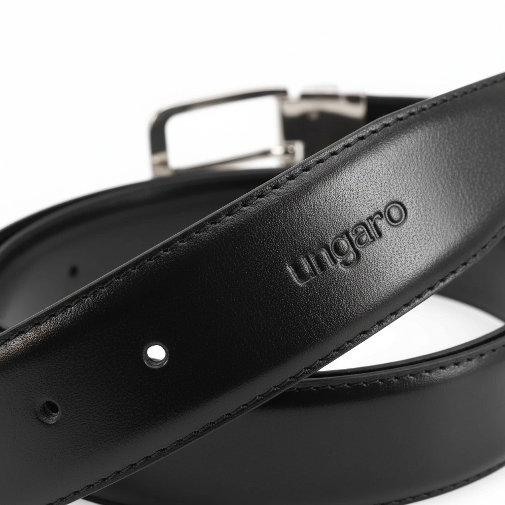 Ceinture Cuir Homme Ungaro Made in Italy - Noir Élégant - IMPOSE TON STYLL