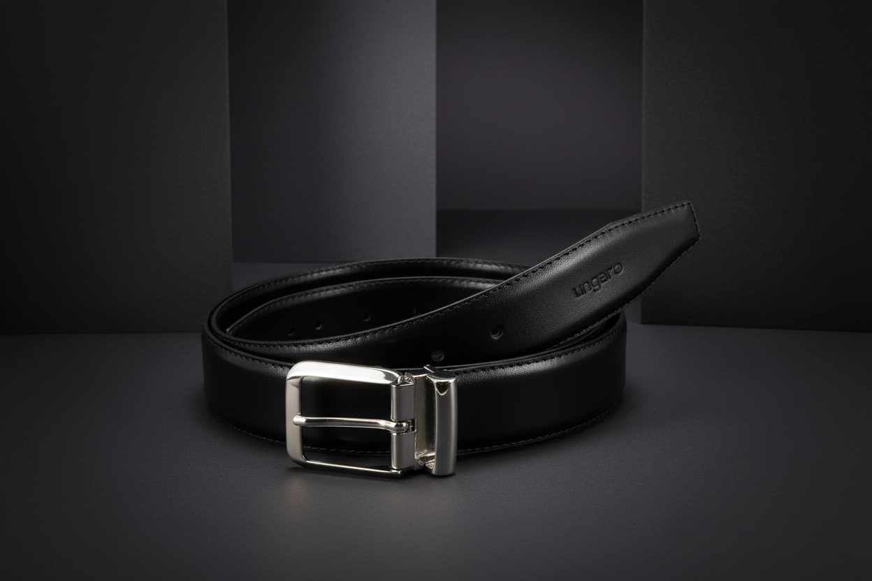 Ceinture Cuir Homme Ungaro Made in Italy - Noir Élégant - IMPOSE TON STYLL