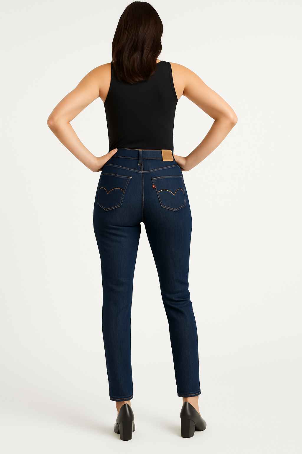 Femme portant jeans Levi's vue arrière