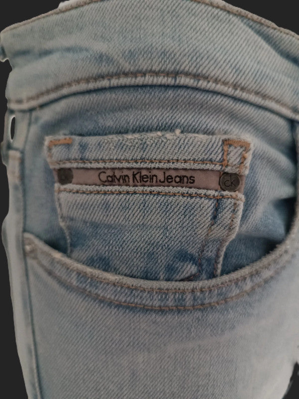 Jean Femme Calvin Klein Skinny Ankle Raw Berlin Blue | Élégance Intemporelle & Confort Optimisé taille W28