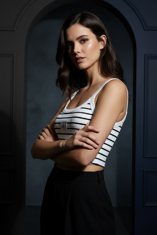 Calvin Klein Jeans Crop Top Rayé — Vue 3/4