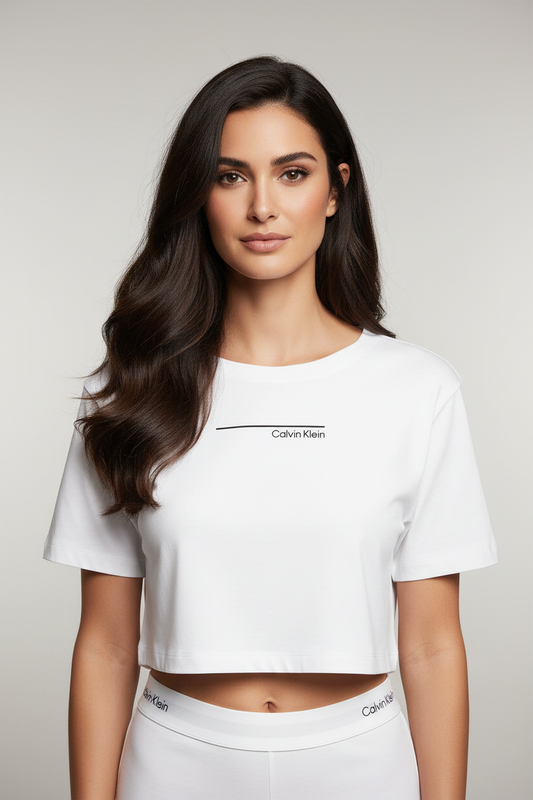 Calvin Klein Box Fit Crop Top - Shooting pro face