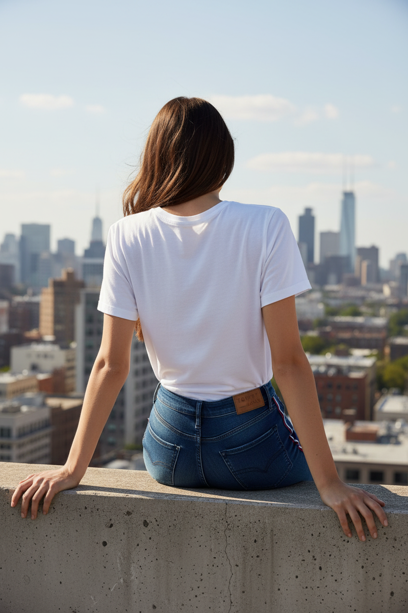Jean Tommy Jeans Sophie Low Rise Skinny - vue arrière montrant le patch cuir et détails