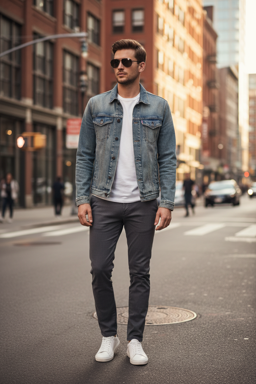 Homme avec lunettes Hugo Boss en ville - style urbain contemporain