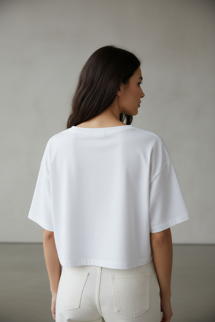 Calvin Klein Box Fit Crop Top - Shooting pro dos